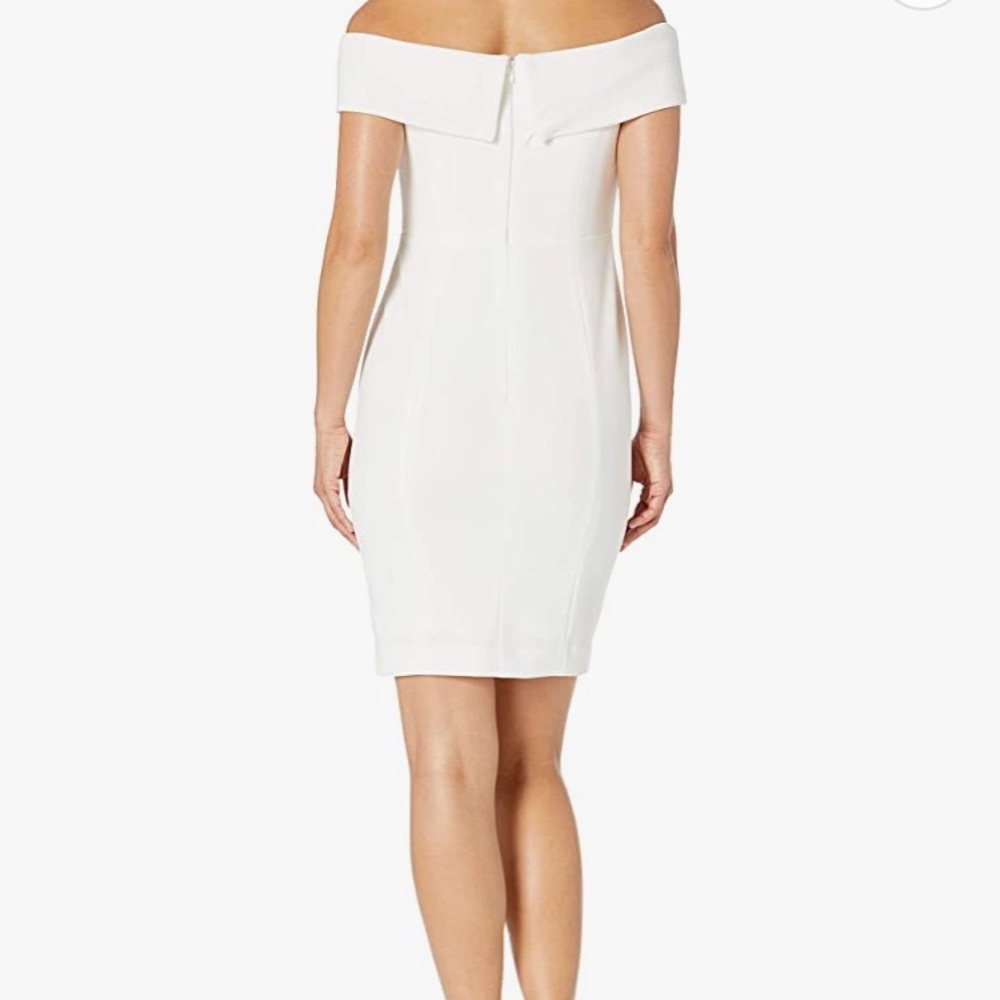 Calvin Klein cream Off the shoulder dress